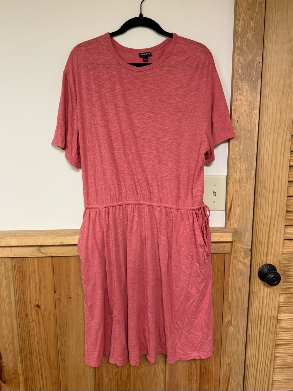 Torrid Orange Short-Sleeve Drawstring Waist Dress